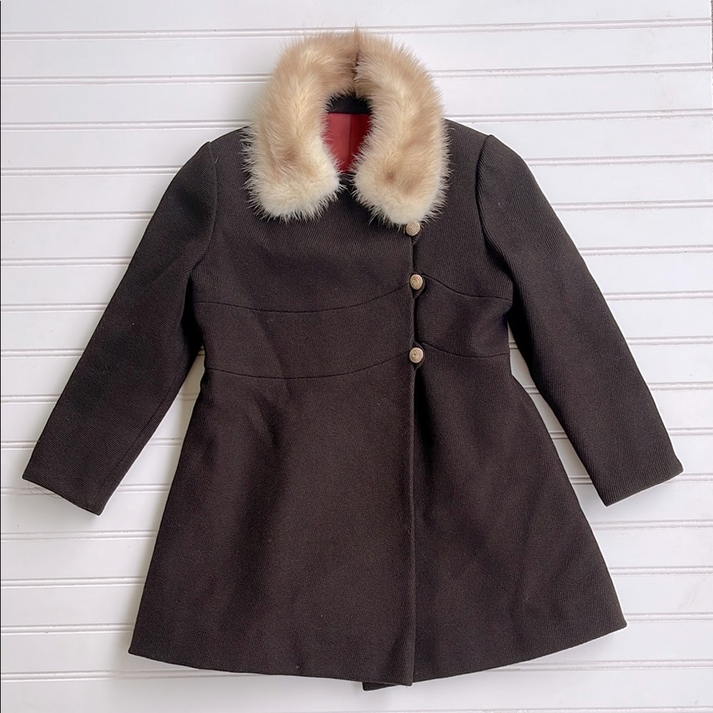 RARE VINTAGE EUC S. J. Buchman Genuine Mink Fur Trimmed Tailored Dress Coat